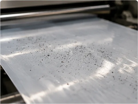 Dust particles returning to a charged material surface
